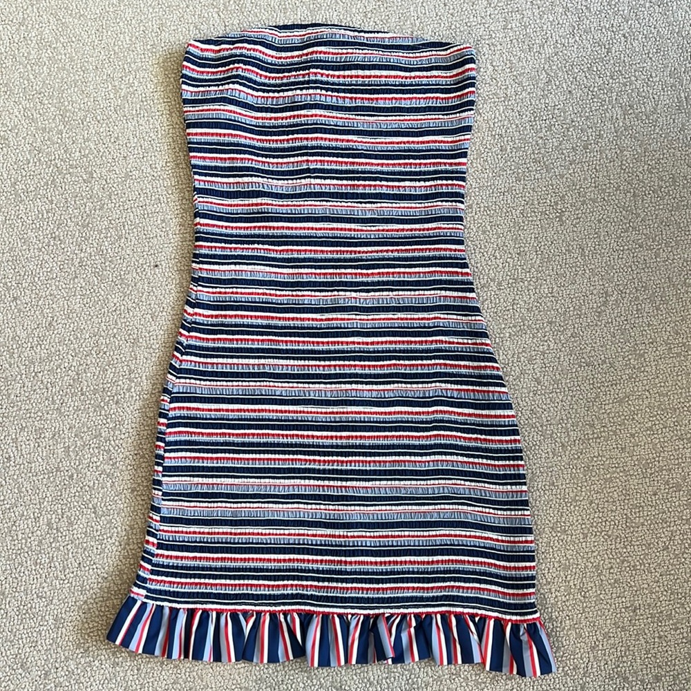 Ladies NWT Red White and Blue Storia Stretch Polyester Dress Size Medium